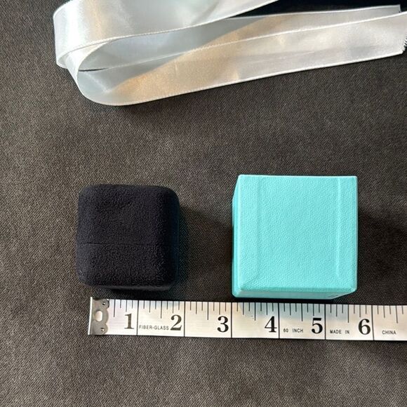 Tiffany & Co. Suede Ring Box with Blue Gift Box Blue Gift Bag and White Ribbon - Picture 8 of 12